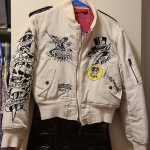 Ed Hardy reversible bomber jacket